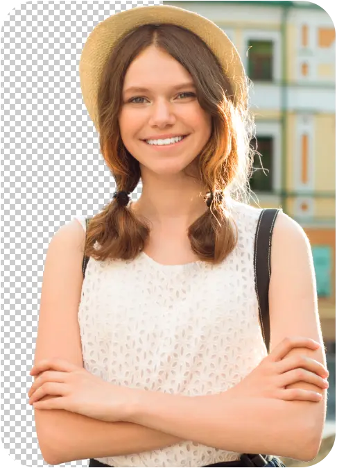 Woman with transparent background
